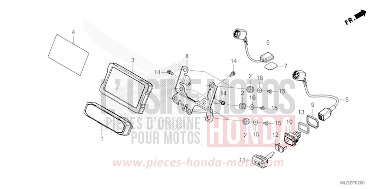 MESSGERAET von Africa Twin DCT GLINT WAVE BLUE METALLIC (B197X) von 2023